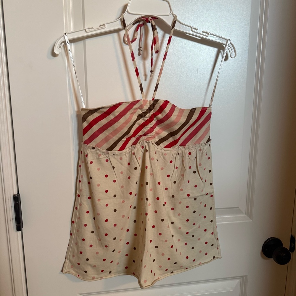 Roxy, Striped and Polka Dot Halter Top, NWT, Size S